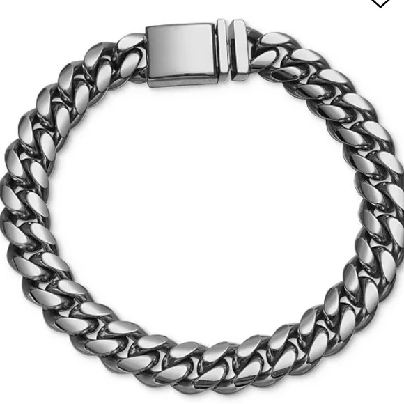 ESQUIRE MEN'S JEWELRY Cuban Link Bracelet Ion-Plated Stainless Steel 8 1/2” 10mm